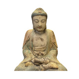 Rustic Wood Sitting Gautama Amitabha Shakyamuni Buddha Statue ws2737S