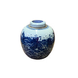 Chinese Hand-paint 8 Immortal Blue White Porcelain Ginger Jar ws2819S