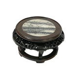 7.25" Oriental Brown Wood Marble Round Table Top Stand Riser ws2871BS