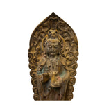 Chinese Rustic Wood Bodhisattva Kwan Yin Tara Standing Buddha Statue ws2736S
