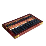 Chinese Red Brown Stain Wood Abacus Fengshui Paperweight Display ws2487S