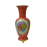 Western Style Porcelain Orange Flower Scenery Round Vase ws2801S