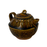Chinese Ware Brown Glaze Pattern Ceramic Jar Vase Display Art ws2662S