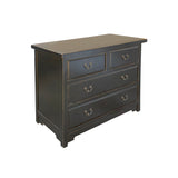 Oriental Black Lacquer 4 Drawers Sideboard Credenza Dresser Cabinet cs7521S