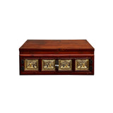 Chinese Vintage Fujian Golden Carving Low Table Cabinet Chest ws2793S