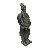 Chinese Black Green Rustic Ancient Artistic Terra Cotta Soldier Figure ws2451S