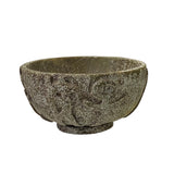 Natural Olive Green Mix Stone Carved Round Display Bowl ws2067S