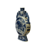 Chinese Blue White Porcelain Moon Round Flat People Theme Vase ws3004S