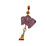 Crystal Glass Fengshui Fortune Purple Kirin Theme Gift Decor Tassel ws2173S