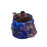 Crystal Glass Liuli Pate-de-verre Multicolor Teapot Flower Display Figure ws2112S