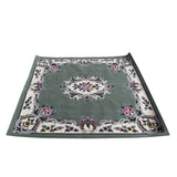 Rectangular Corduroy Green Gray Floral Motif Graphic Wool Rug Carpet cs7548S