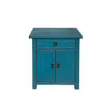 Distressed Bolection Blue One Drawer Simple End Table Nightstand cs7445S