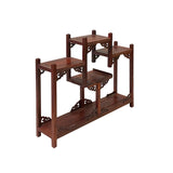 Brown Wood Tower Shape Table Top Curio Display Easel Stand ws2899S