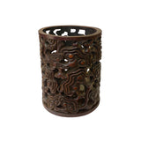 Chinese Bamboo Scroll Cloud Carving Brush Pen Holder / Brush Pot ws2078S