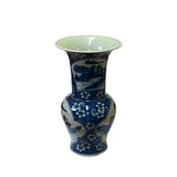 Vintage Chinese Blue White Porcelain Scenery Wide Mouth Vase ws2512S