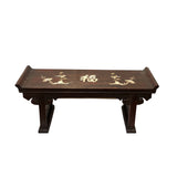 15.25" Chinese Brown Wood Altar Rectangular Table Top Display Stand Easel ws2938S