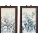 Chinese Mountain Water Scenery Porcelain Color Painting Wall Panel Set ws1953S
