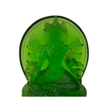 Liuli Glass Crystal Pate-de-verre Green Tara Bodhisattva Statue ws2094S
