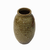 Handmade Ceramic Brown Tan Gray Flower Graphic Jar Vase ws2466S