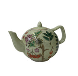 Crackle Pattern Light Green Porcelain Flowers Teapot Shape Display ws2595S