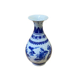 Chinese Oriental Blue White Porcelain Graphic Scenery Vase ws2805S