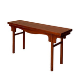 Chinese Brown Wood Plank Plain Ming Style Altar Console Table cs7450S