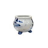 Small Chinese Blue White Porcelain Scenery Round Container Vase ws2878S