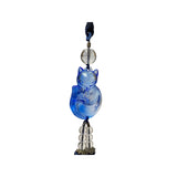 Crystal Glass Fengshui Fortune Blue Artistic Fox Pendant Decor Tassel ws2196S