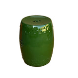 Oriental Double Coin Pattern Solid Green Porcelain Round Stool cs7559S