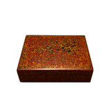 Handmade Orange Multi-Layer Lacquer Abstract Pattern Wood Box cs5475S