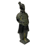 Chinese Black Green Rustic Ancient Artistic Terra Cotta Soldier Figure ws2454S