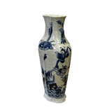 Chinese Light Almond Porcelain Eight Immortal Graphic Flat Body Vase ws3000S