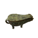 Vintage Look Chinese Green Black Ancient Ding Shape Holder Display ws2997S