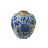 Oriental Handpaint Flower Vase Small Blue White Porcelain Ginger Jar ws2332S