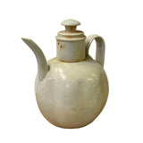 Chinese Off White Porcelain Distressed Marks Flask Jar Shape Vase ws2834S