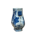 Chinese Blue White Porcelain Small Oriental Scenery Theme Vase ws2982S