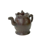 Chinese Brown Yixing Zisha Clay Teapot w Dragon Head Accent ws2589S