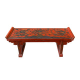 Chinese Distressed Red Dragons Graphic Rectangular Stand Display ws1899S