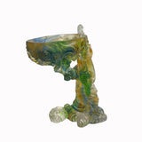 Crystal Glass Liuli Pate-de-verre Green Tree Stem Pipa Display Figure ws2089S