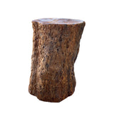 Raw Wood Rough Grain Finish Irregular Shape Short Stool Table cs7540S