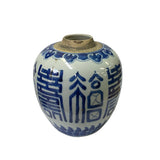 Oriental Handpaint Fok Shou Small Blue White Porcelain Ginger Jar ws2317S