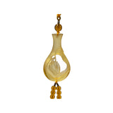 Liuli Crystal Glass Fengshui Fortune Yellow Lotus Hand Bottle Decor Tassel ws2191S