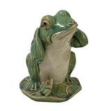Handmade Light Green Small Ceramic Animal Frogs Figure Display Art ws2747S
