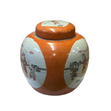 Oriental Orange Base Kids Graphic Porcelain Round Jar ws2605S
