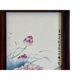 Chinese Wood Frame Porcelain Color Swans Painting Wall Plaque ws1954AS