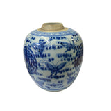 Oriental Handpaint Butterflies Small Blue White Porcelain Ginger Jar ws2310S