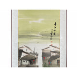 Chinese Color Ink Waterside Village Scroll Painting Wall Art ws2031S