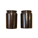 Pair of Chinese Zitan Wood Natural Pattern Round Box Holder ws2555S