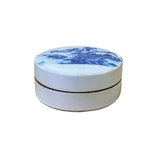 Chinese Blue White Porcelain Scenery Graphic Round Box Display ws2019S