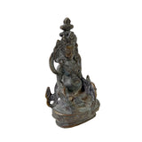 Distressed Marks Bronze Color Metal Zambala Fortune Deity Statue ws2408S